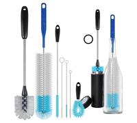 7-Pack Stainless Steel Long Handle Water Bottle Brush Cleaning Set, Kitchen Scrubbing Cleaning Brush for Cleaning Narrow-Necked Beer Bottles, Mugs, Coffee Cups, Wine Glasses, Pipe Lids, Sink Lids