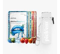 7-Pack Starter Set pick'em flavoured toothpicks [ALL 7 FLAVOURS AND CARRY CASE] - 140x flavoured toothpicks - mint, peach, watermelon, strawberry, cola, mango, raspberry - toothpicks with flavour