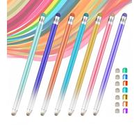 7 Pack Stylus Pens for Touch Screens,Smozer 2 in 1 Fiber Tips+Rubber Tips Touchscreen Pen for iPad iPhone Tablets Samsung Galaxy All Universal Touchscreen Devices with 14 Extra Replaceable Tips.
