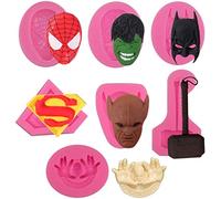 7 Pack Superhero Silicone Fondant Molds Candy Chocolate Fondant Molds for Cake Decorations