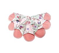7 Pack Thong Pantyliners, Reusable Organic Cloth, Extra-Thin, Washable Pads, Zero Waste, 100% Cotton, Rose Dragonfly