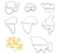 7 Pack World Map Shape Cookie Cutters, Cake Decorating Stencil, Seven Continents Shape Cookie Cutter Set, for Cake, Cookies, Cupcakes, Fondant, Pastry