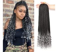 7 Packs 24 Inch Goddess Box Braids Extensions - Prelooped Crochet Hair for Black Women (#T-gray)