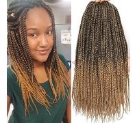7 Packs Goddess Box Braids Crochet Hair 14 Inch Prelooped Crochet Box Braids Crochet Hair for Black Women Braiding Hair (14 Inch 7 Packs, 1B/27)