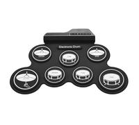 7 Pad Electric Drum Set Practice Drum Machine With Headphone Socket Built-in Speakers Drum Pedal Drum Sticks Drum Pads Folding Electronic Drum Pad