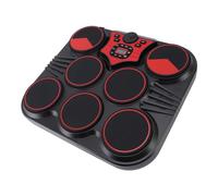 7 Pad Tabletop Electric Set, Kit with Maple Wood Drumsticks, Lithium Battery Built-in for Sound Cable, Foot Pedal