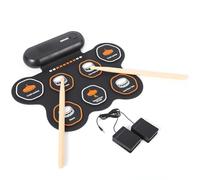 7 Pads Bluetooth Electric Drum Set, Portable Roll Up Electronic Drum Pad with Pedals & Sticks, Recording Function, Great Holiday Xmas Birthday Gift for Kids