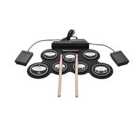 7 Pads Electric Drum Set ,Portable Roll Up Kit with Pedals Sticks, Gift for Kids Adults