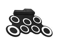 7 Pads Roll Up Electronic Drum Set, Portable USB Rechargeable Drum for Practice Beginners Kids, with Drumsticks,Built-in Speaker (White)