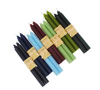 7 Pairs 100% Pure Beeswax Handmade Taper Candles, 9 Inch Smokeless Dripless Wax Candles, Beeswax Candle for Home Gift Ideas - Cool Color Set