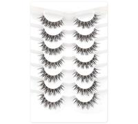 7 Pairs Clear Band False Eyelashes, Cat Eye, Natural Artificial Eyelash Extensions, Fox Eye, Artificial Cluster Eyelashes, Natural Look, Reusable, Lightweight Faux Mink Eyelashes (6053)
