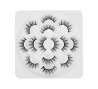7 Pairs False Eyelashes Seven Pair 3d Layered Dense Black Reusable