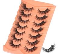 7 Pairs False Eyelashes Wispy Perfect Look Strip Lashes Cat Eye Lashes Faux Mink Fluffy False Ciliary Hair Fox Eyelashes Pack