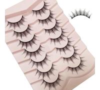 7 Pairs Manga Lashes Natural Look Anime False Eyelashes Faux Mink 3D Volume Eye Lashes Korean Japanese Cosplay Fake Eyelashes (6-13mm, K10)