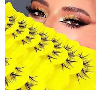 7 Pairs of Clear Band False Eyelashes, Cat Eye, Natural Artificial Eyelash Extensions, Fox Eye, Artificial Cluster Eyelashes, Natural Look, Reusable, Lightweight Faux Mink Eyelashes (03)