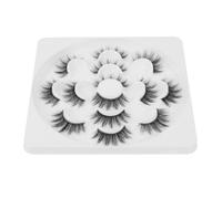 7 Pairs Seven Pair Lotus Tray False Eyelashes 3d Layered Black