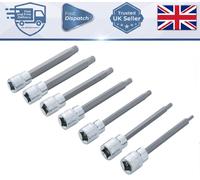 7 PCE 3/8" EXTRA LONG SPLINE SOCKET BIT SET (M4 -M10) BLUE SPOT TOOLS - BST21