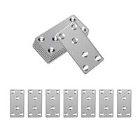 7 PCS 100x50MM Stainless Steel Silver Flat Joining Plates - Perfect for Wall Plate Hangers, Sleeper Supports, Composite Decking Screws, and Fence Post Repair