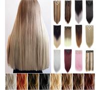 7 Pcs 16 Clips Thick Double Weft Clip in Hair Extensions Long Straight Hairpiece Synthetic Hair