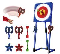 7 Pcs 3 In 1 Axe Throwing Game for Outdoor, Throwing Target Game Sets with 2 Axes, 2 Dartboards and 2 Six-Star Darts for Adults Family Backyard Indoor Carnival Party Garden Games