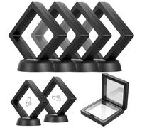 7 pcs 3D floating display frames with base, PE film, for jewelry/coins