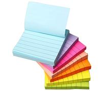 7 pcs 560 Sheets Lined Stick Notes, 7.5 * 7.5cm/3in* 3in Super Sticky Notes 7 Bright Colors Lined Self-Stick Note for Office School and Home