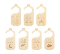 7 Pcs Baby Wardrobe Dividers,Cartoon Wood Baby Clothes Dividers from Newborn to 24 Month,Baby Closet Dividers,Baby Closet Organizer for Newborn Boys Girls