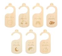 7 Pcs Baby Wardrobe Dividers, Wood Baby Clothes Dividers from Newborn to 24 Month, Baby Closet Organizers Safe Wardrobe Separators for Infant Newborn Boys & Girls