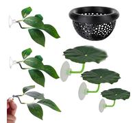 7 Pcs Betta Fish Tank Accessories Set, Betta Fish Leaf Pad Hammock Aquarium Decorations, Bettas Suction Cup Tank, Fish Tank Decor for Sleeping, Resting, Breeding, Playing and Hiding