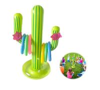 7 Pcs Cactus Ring Toss Game Set, Inflatable Cactus, Color Inflatable Rings, inflatable party props, Party Toss Game, Indoor Outdoor Toys for Hawaii Party Decor Swimming Pool Toy