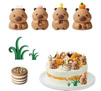 7 Pcs Capybara Cake Topper, Cute Capybara Cake Decorations, Capybara Birthday Cupcake Decorations for Adorable Animal Cakes, Birthday Parties Baby Showers Animal Theme Celebrations
