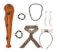 7 Pcs Caveman Costume Set, Ideal for School Events and Halloween Parties