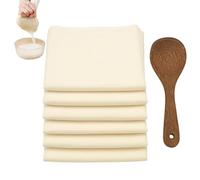 7 Pcs Cheese Cloths for Straining, 100% Cotton Muslin Cloths for Cooking Reusable, Reusable Fine Weave Filtering for Nut Milk, Yogurt, Cheese, Broth - Includes Bonus Wooden Spatula