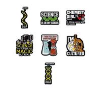 7 PCS Chemical Structure Brooch Lapel Pin Clothing Bag Hat Creative Brooch Badge Decoration for Jacket