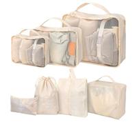 7 Pcs Compression Packing Cubes for Suitcases, Travel Packing Cubes, Lightweight Suitcase Organiser Bags, Luggage Bags for Travel Bag Organizers