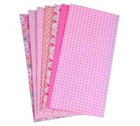 7 Pcs Cotton Fabric Bundles 10x10 Inch, Pure Cotton Fat Quarter Squares Pre-Cut Floral Printed for Quilting, Patchwork, Sewing DIY Crafts, Scrapbooking, Doll Clothes & Home Decor (Floral/Pink)