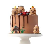 7 Pcs Cute Capybara Birthday Decorations for Adorable Animal Cakes, Capybara Cake Topper, Capybara Cake Decorations Suitable for Kids Themed Birthday Parties, Baby Showers Party Favors