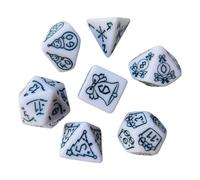 7 Pcs Desktop Entertainment Acrylic Different Number Faces Educational Number Polyhedral Dice Various Shapes for Game Party