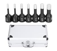 7 Pcs Diamond Drill Bits Wet Dry Hole Saw Kit, Brazed Drill Bit Set with M14 Female Thread, Professional Diamond Coated Hole Saws for Marble Tile Granite Glass, Includes Alumi
