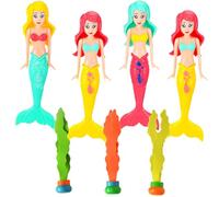 7 PCS Diving Toys for Kids, 4Pcs Mermaid Bath Toys, 3Pcs Seagrass, Kids Underwater Training Toys Summer Fun Swimming Toys For Pool Bath Sea and Water Park