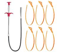 7 Pcs Drain Unblocker Tool, Drain Unblocker and Cleaner Tool, Multifunctional Sink Unblocker Tool, Hair Catcher Drain Auger Cleaner Tool Set for Toilet, Kitchen Sink, Bathroom Tub, Sewer