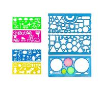 7 Pcs Drawing Stencils Set Multi Shaped Clear for Office Measuring | 20cm ruler,various shapes,premium material,durable,lightweight,suitable for architecture,network technique,art