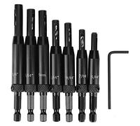 7 Pcs Drill Bit Set Self Centering Hinge Hole Opening Drill Kit Cabinet Pilot Hole Opening Wood Carpenter Kit Door Window Hinge Hand Hardware Tool