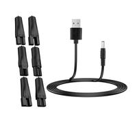 7 Pcs Electric Shaver Charger Cable Kit, USB Shaver Charger Cable Kit, Shaver Replacement Charger USB Adapter Suitable for Electric Hair Clippers, Beard Trimmers, Shavers, Beauty Instruments