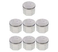 7 Pcs Embossed Glass Candle Jars for Making and Wax Melts Storage | Heat-resistant Material, Smooth Surface, Modern Octagonal Design, Suitable for Candies, Parties, Tabletop Decor and Home