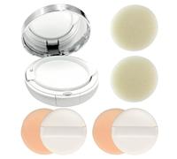 7 Pcs Empty Luxurious Air Cushion Puff Box with Sponge Puff and Mirror 0.5oz Cushion Foundation Container Reusable Makeup Case, Silver