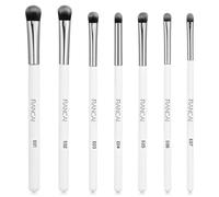 7 Pcs Eye Makeup Brush Set, Portable Eyeshadow Brush with Soft Hairs and Wood Handle White Professional Blending Eyeshadow Makeup Brushes for shadow lip Angled Eyeliner Eyebrows