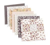 7 Pcs Fabric Bundles, Sewing Patterns Quarter Precut Fabric, Squares Fat Quarters Fabric Bundles, Cotton Craft Fabrics Bundles Patchwork for Sewing DIY Art Work Supplies Scrapbooking Quilting(Brown)