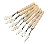 7 PCS Flexible Painting Scraper Palette Painting Spatula for W/Wood Handle for Oil Painting Art Tool Hobby
