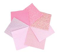 7 Pcs Floral Fabric Square 25cm*25cm Plain Cotton Fabric for DIY Crafts Sewing, Pink